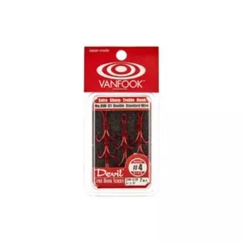 Двойники VANFOOK DW-31, крючок №4, красный, 8 шт., набор, 02933