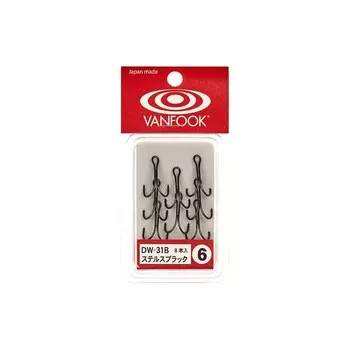 Двойники VANFOOK DW-31, крючок №8, черный, 8 шт., набор, 02921