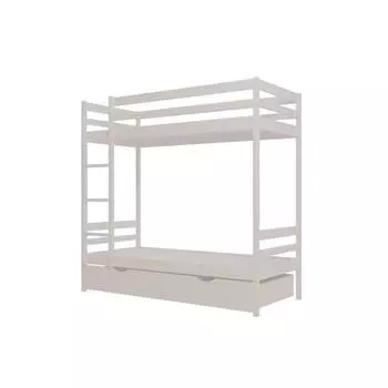 Двухъярусная кровать №1 из массива древесины, 800 × 1900 мм, цвет выбеленный дуб