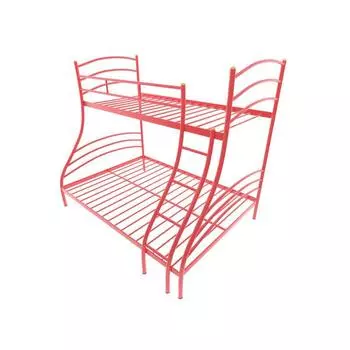 Двухъярусная кровать «Глория», 120 190 см, каркас металл, лестница справа, цвет красный
