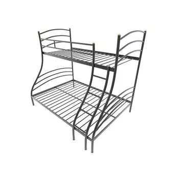 Двухъярусная кровать «Глория», 120 200 см, каркас металл, лестница справа, цвет чёрный