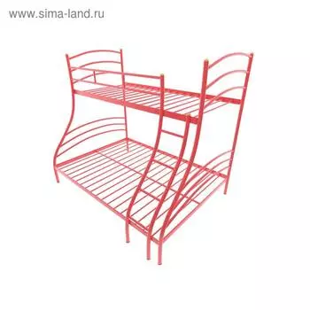 Двухъярусная кровать «Глория», 120 200 см, каркас металл, лестница справа, цвет красный