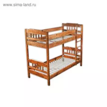 Двухъярусная кровать «Мария», 900 × 2000 мм, лестница справа, массив сосны, цвет дуб