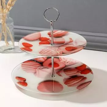 Двухъярусное блюдо «Макаруны», 19.8 см, 25 см