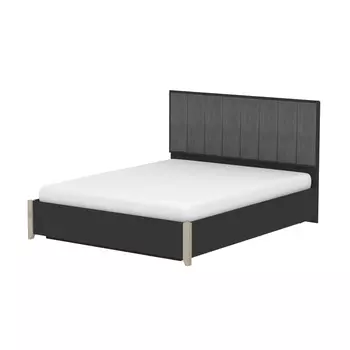 Двуспальная кровать Люкс Aurelio 307, 16002000 мм, цвет антрацит / блеквуд сатиновый