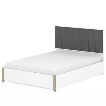 Двуспальная кровать Люкс Aurelio 308, 14002000 мм, цвет белый / блеквуд сатиновый