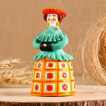 Дымковская игрушка «Барыня нарядная» 8814 см, микс