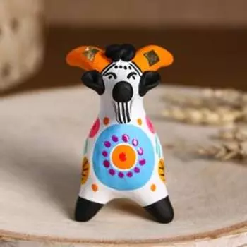 Дымковская игрушка «Свистулька олень» 9 см