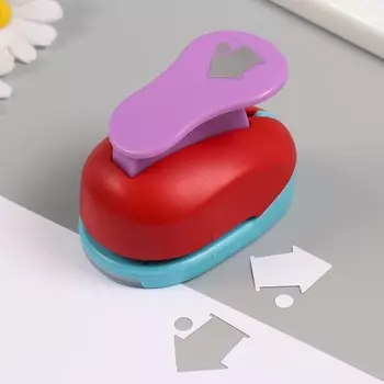 Дырокол фигурный рисунок 3.83.8 см «Дом», 75.29.2 см, МИКС