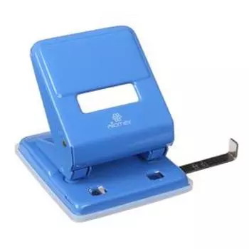 Дырокол металлический 45 листов, Attomex, с линейкой, синий