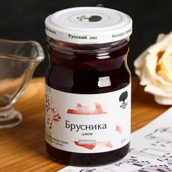Джем «Русский лес», премиум, брусника, 220 г