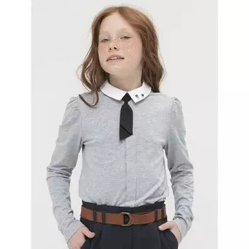 Джемпер для девочек, рост 122 см, цвет серый