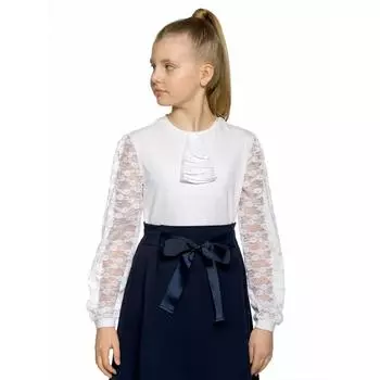 Джемпер для девочек, рост 140 см, цвет белый