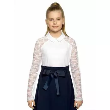 Джемпер для девочек, рост 140 см, цвет белый