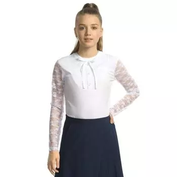 Джемпер для девочек, рост 158 см, цвет белый