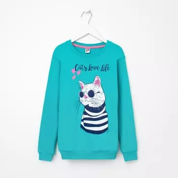 Джемпер для девочки, цвет бирюзовый, рост 134 см