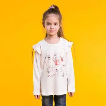 Джемпер для девочки MINAKU Pretty garden, рост 86-92 см, белый