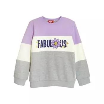 Джемпер для девочки, рост 110 см, цвет лавандовый/серый меланж