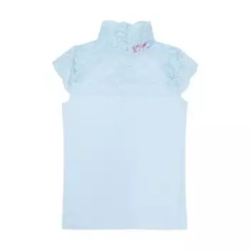 Джемпер для девочки с коротким рукавом, рост 140 см, цвет голубой