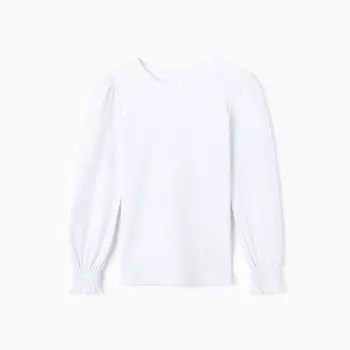 Джемпер для девочки школьный, цвет молочный, рост 116 см