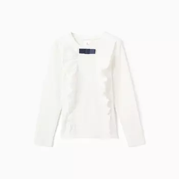 Джемпер для девочки школьный, цвет молочный, рост 116 см