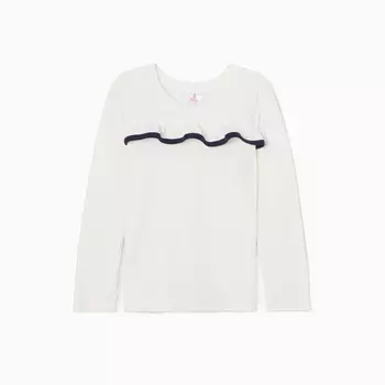 Джемпер для девочки школьный, цвет молочный, рост 122 см