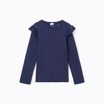 Джемпер для девочки школьный, цвет темно-синий, рост 116 см