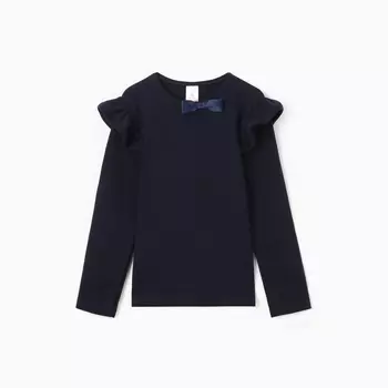 Джемпер для девочки школьный, цвет темно-синий, рост 122 см