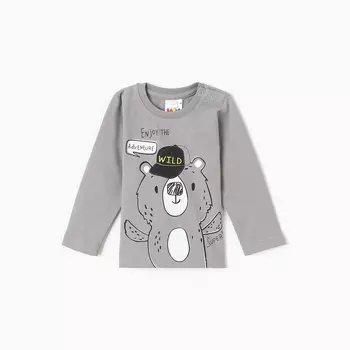 Лонгслив для мальчика, рост 74 см, серый