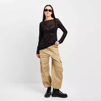 Лонгслив сетка женский MIST, размер 44, чёрный