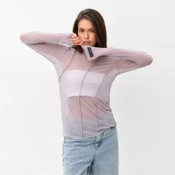 Джемпер (лонгслив) сетка женский MIST, размер 48, серый