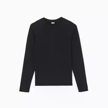 Лонгслив женский MINAKU: MINAKU: Basic line collection, цвет черный, размер 52