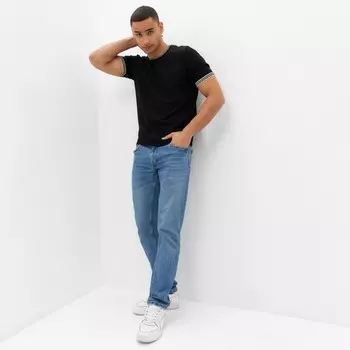 Джемпер мужской короткий рукав MINAKU REGULAR FIT: чёрный, р-р 50
