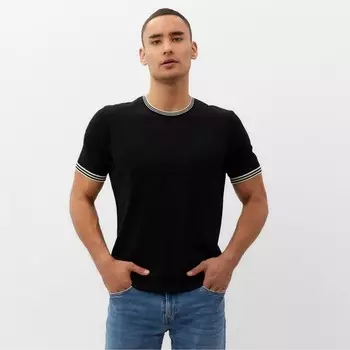 Джемпер мужской короткий рукав MINAKU REGULAR FIT: чёрный, р-р 52