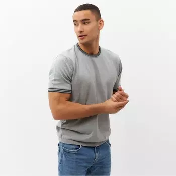 Джемпер мужской короткий рукав MINAKU REGULAR FIT: серый меланж, р-р 48