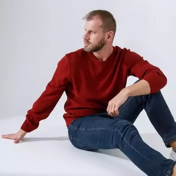 Джемпер мужской SL, 50, бордовый