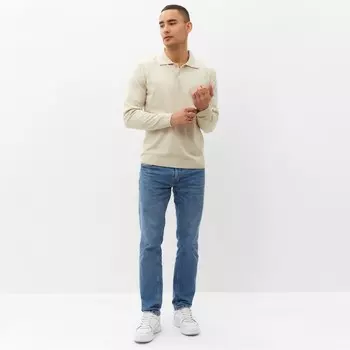 Джемпер поло мужской MINAKU: Knitwear collection, размер 46, кремовый