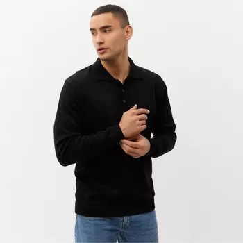 Джемпер поло мужской MINAKU: Knitwear collection, размер 48, чёрный