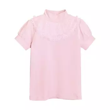 Джемпер с коротким рукавом для девочки, рост 152 см, цвет нежно-розовый