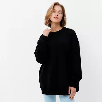 Свитшот женский MINAKU: Casual Collection, чёрный, размер 50