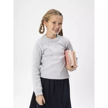 Джемпер вязаный для девочки Pure Love, рост 134 см, цвет серый