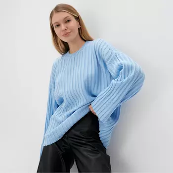 Джемпер вязаный женский MINAKU:Knitwear collection, голубой, размер 50-52