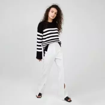 Джемпер женский, цвет чёрный/белый, размер 50-52