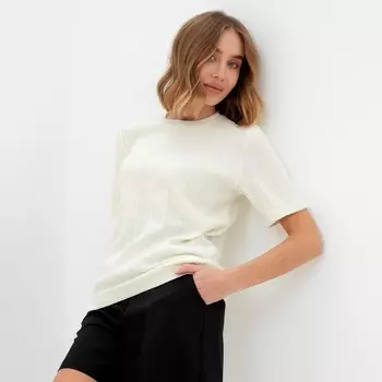 Футболка женская MINAKU: Knitwear collection, экрю, размер 52