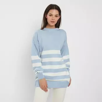 Джемпер женский MINAKU: Casual collection, экрю, голубой, размер 42