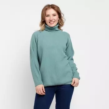 Джемпер женский MINAKU: Casual collection, оливковый, размер 50
