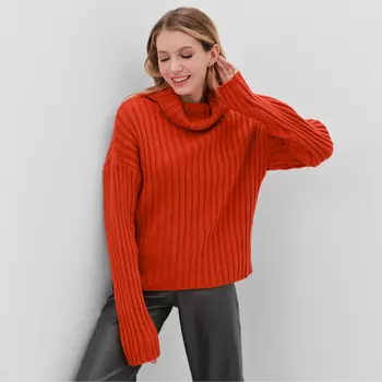 Джемпер женский MINAKU: Casual collection, терракот, размер 50