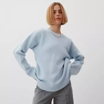 Джемпер женский MINAKU: Knitwear collection, светло-голубой, размер 50-52