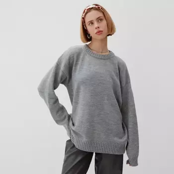Джемпер женский MINAKU: Knitwear collection, светло-серый, размер 50-52