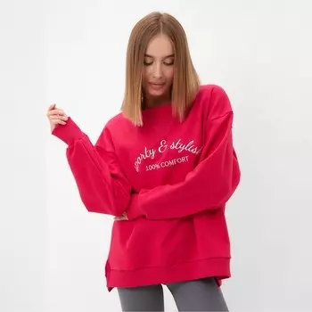 Джемпер женский MINAKU:MINAKU: SPORTY & STYLISH цвет фуксия, р-р 52